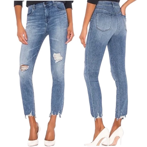 J Brand Denim - J Brand Alana Fix Up Destruct Size 27 Ankle Medium Blue